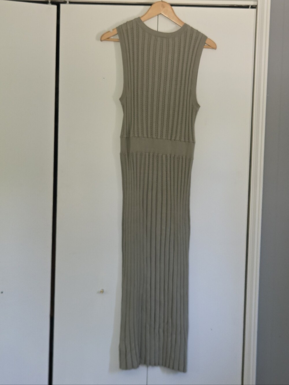 Varley Florian Olive Ribbed Sleeveless Maxi Dress - Picture 3 of 6